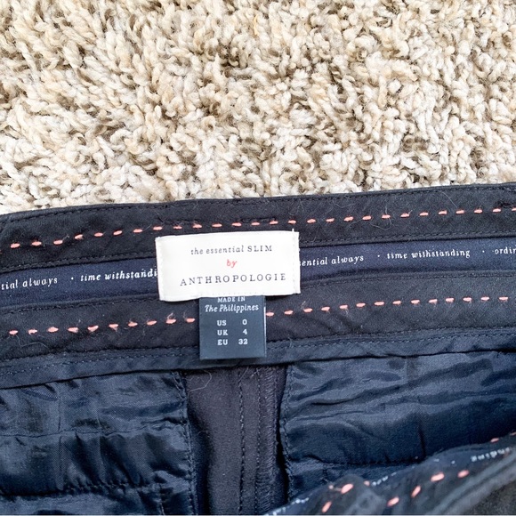 Anthropologie The Essential Slim Lace Up Trousers in Black size 0 - Picture 13 of 14
